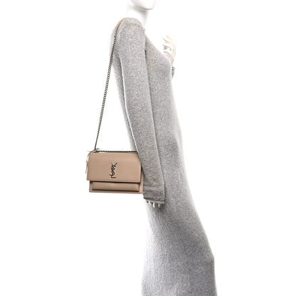 Saint Laurent Calfskin Medium Monogram Sunset Dark Beige 2 of 9