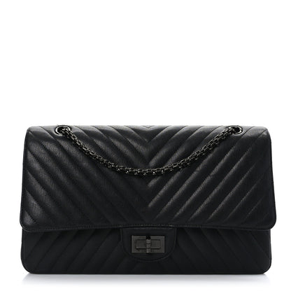 Chanel Sheepskin Chevron Quilted 2.55 Reissue 227 Flap So Black 1 of 9