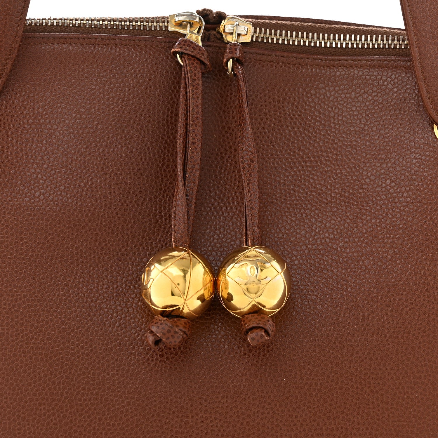 Chanel Caviar Large CC Shoulder Bag Brown 8 of 14