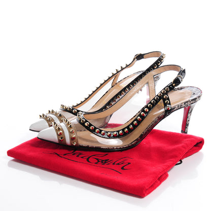 Christian Louboutin Patent Cosmo PVC Manovra 70 Pumps 39.5 White Smoke 6 of 8
