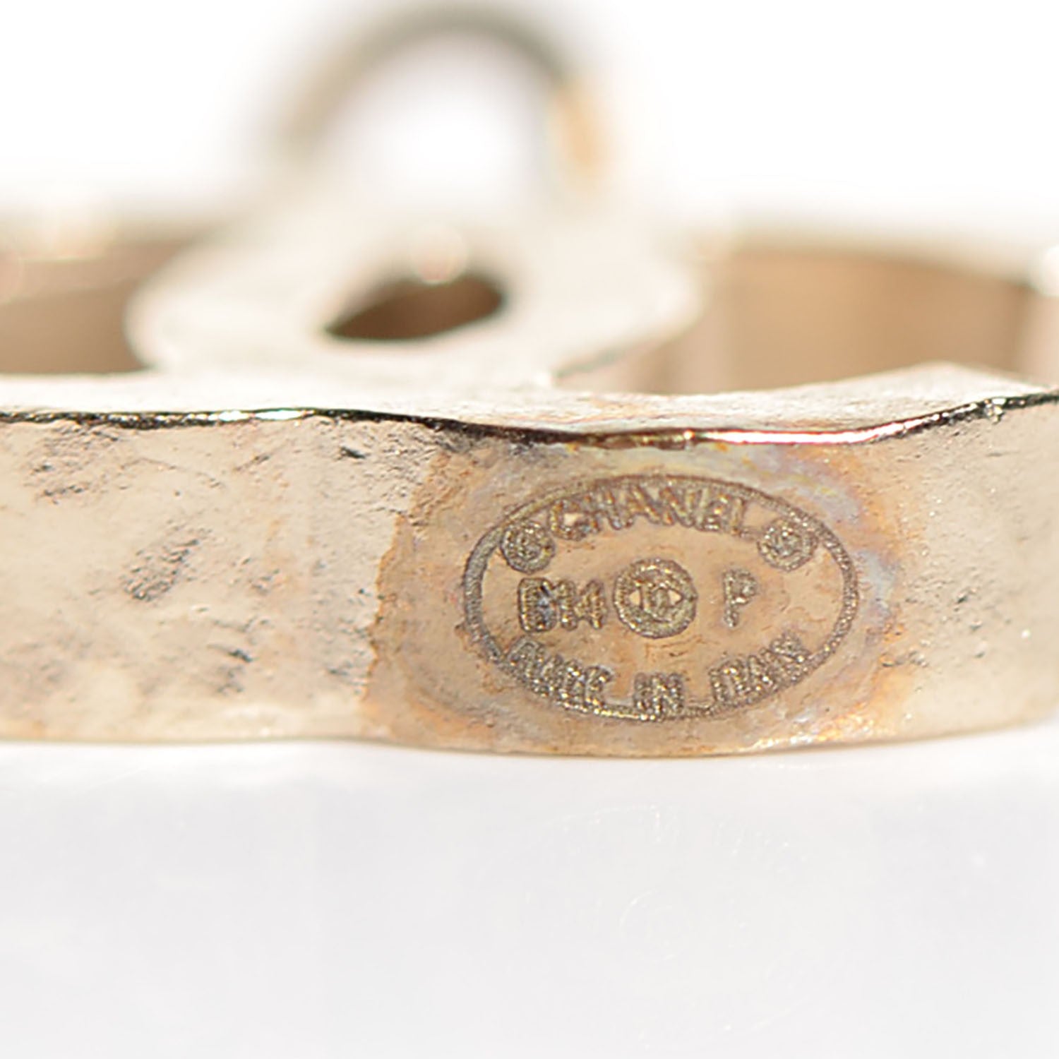 Chanel Hammered CC Dangle Earrings Gold 4 of 4