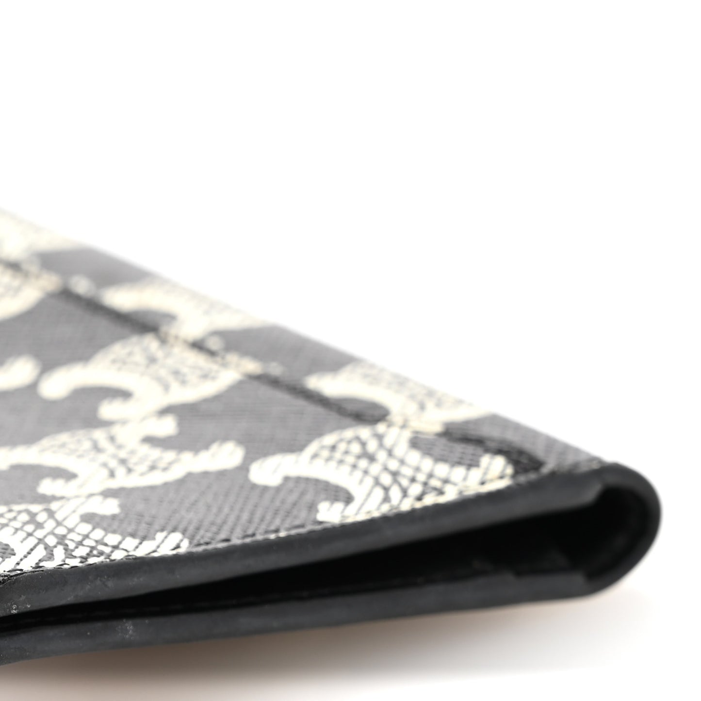 Triomphe Canvas Vertical Card Holder Black White