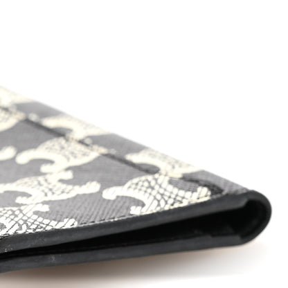 Celine Triomphe Canvas Vertical Card Holder Black White 9 of 9