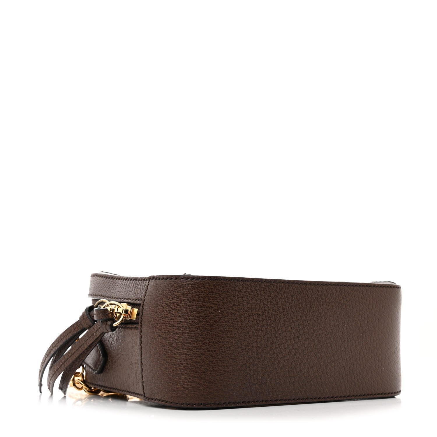 Gucci Canvas Textured Calfskin Web Mini Ophidia Top Handle Shoulder Bag Easy  Yellow Dark Brown 4 of 10