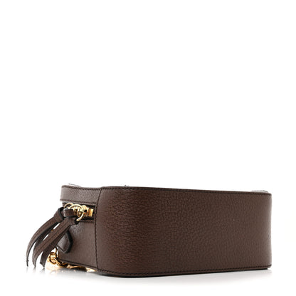 Gucci Canvas Textured Calfskin Web Mini Ophidia Top Handle Shoulder Bag Easy  Yellow Dark Brown 4 of 10