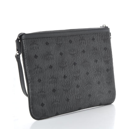 MCM Visetos Liz Shopper Tote Pouch Phantom Grey 3 of 9