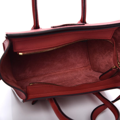 Celine Baby Grained Calfskin Nano Luggage Red 6 of 10