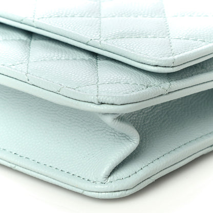 Chanel Caviar Quilted Wallet On Chain WOC Light Blue 11 of 12