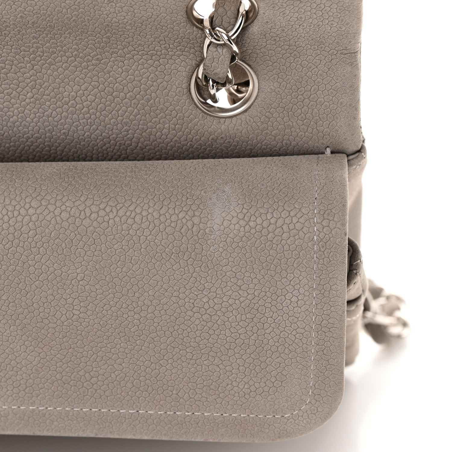 Chanel Iridescent Caviar Quilted Medium Double Flap Grey 11 of 16
