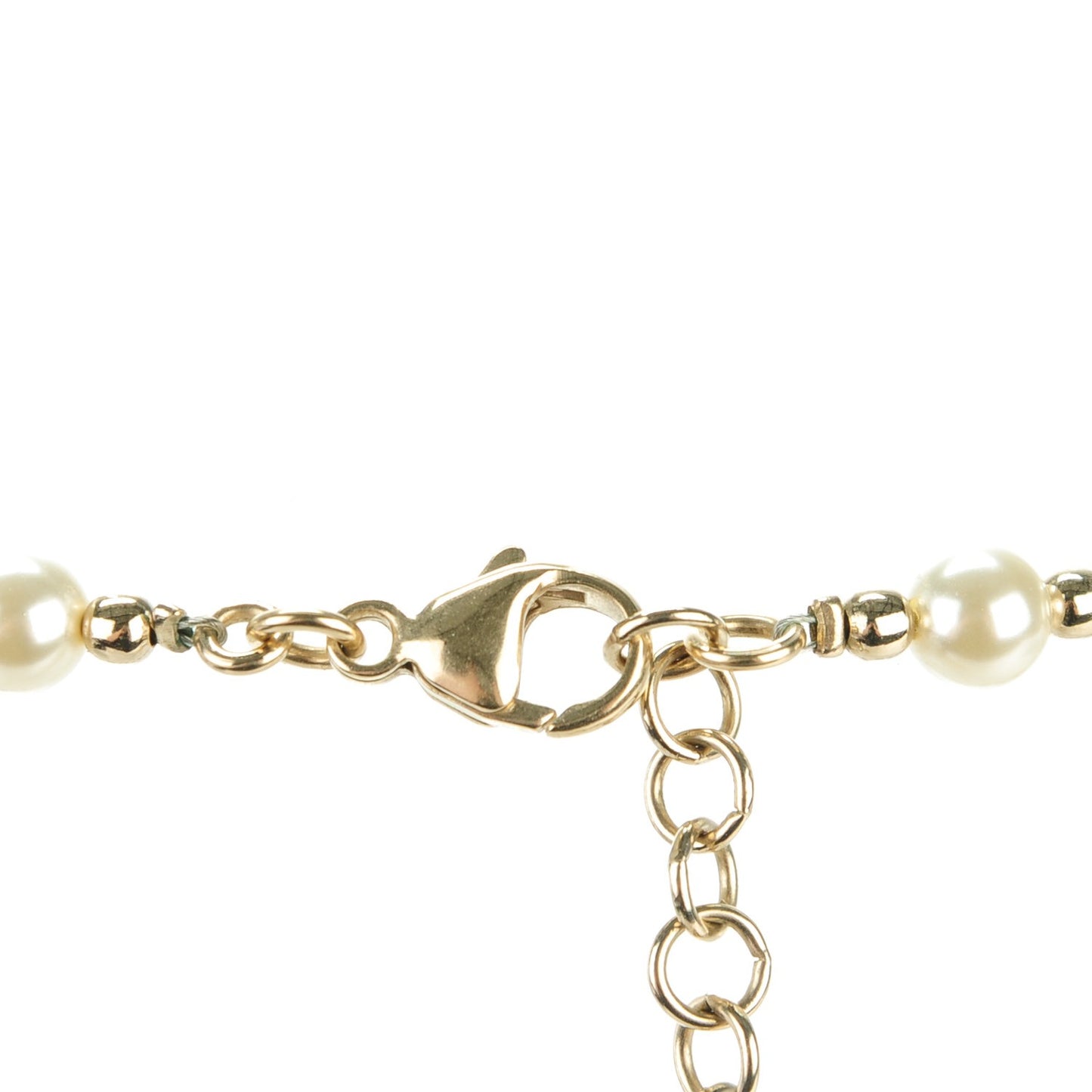 Crystal Pearl CC Choker Necklace Gold Multicolor