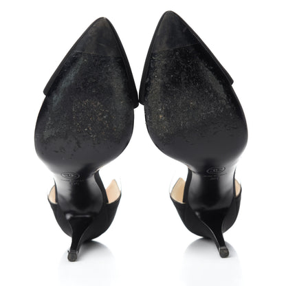 Chanel PVC Silk Crepe Cap Toe CC Pumps 39 Black 5 of 12