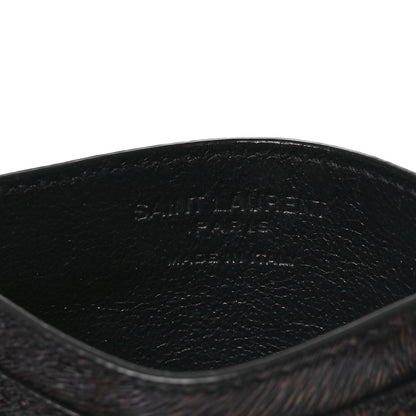 Saint Laurent Calfskin Leopard Print Card Case Black Brown 8 of 9