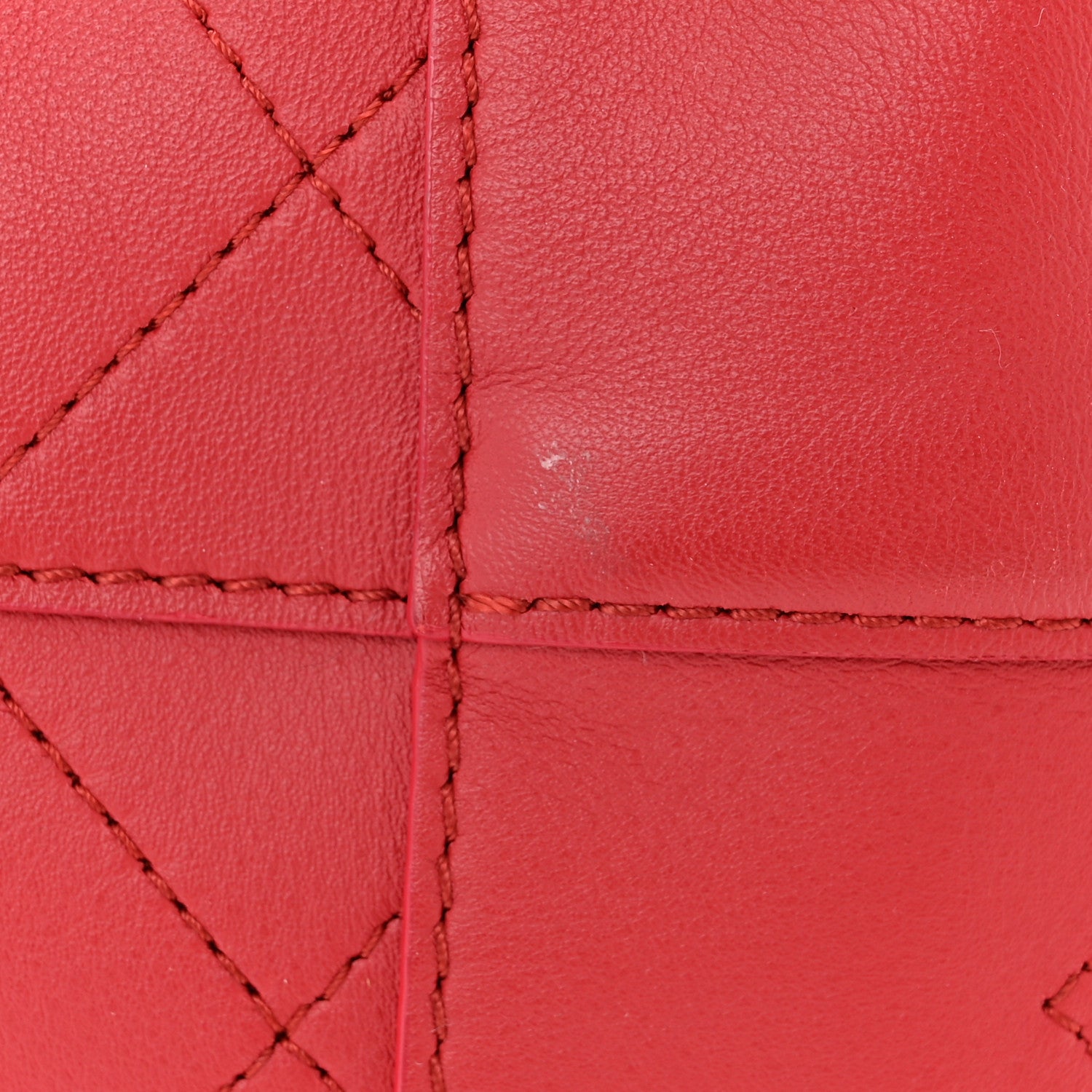 Chanel Calfskin Stitch Medium Ring My Bag Shopping Tote Red 12 of 13