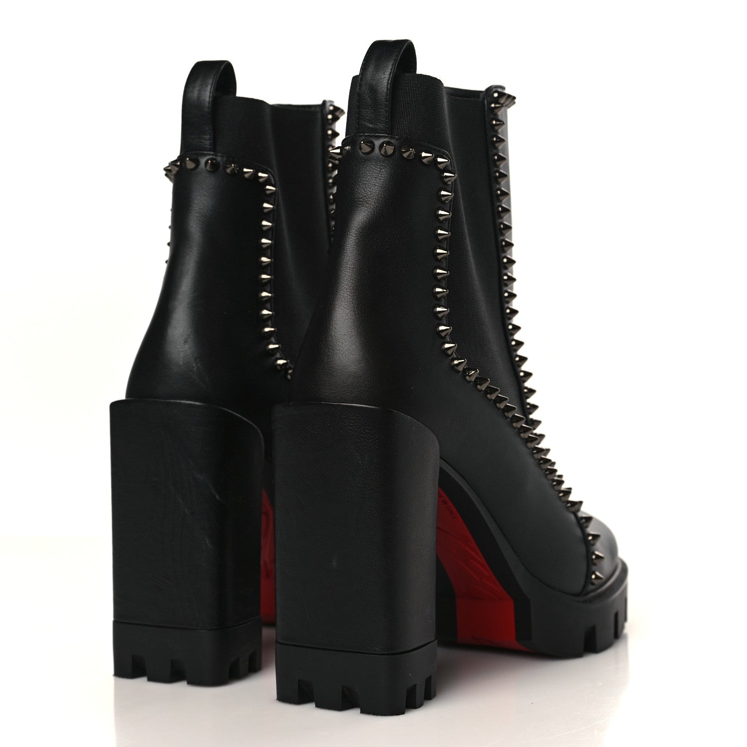 Christian Louboutin Nappa Out Line Spike Lug 100 Boots 37.5 Black 4 of 8