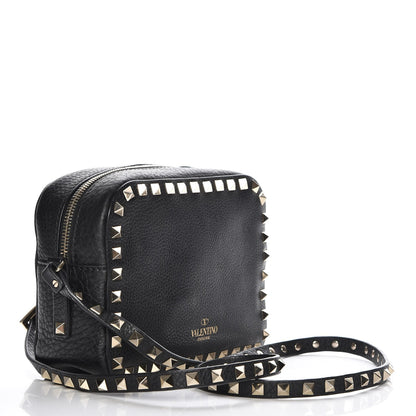 Valentino Garavani Grained Calfskin Rockstud Camera Crossbody Bag Black 3 of 6