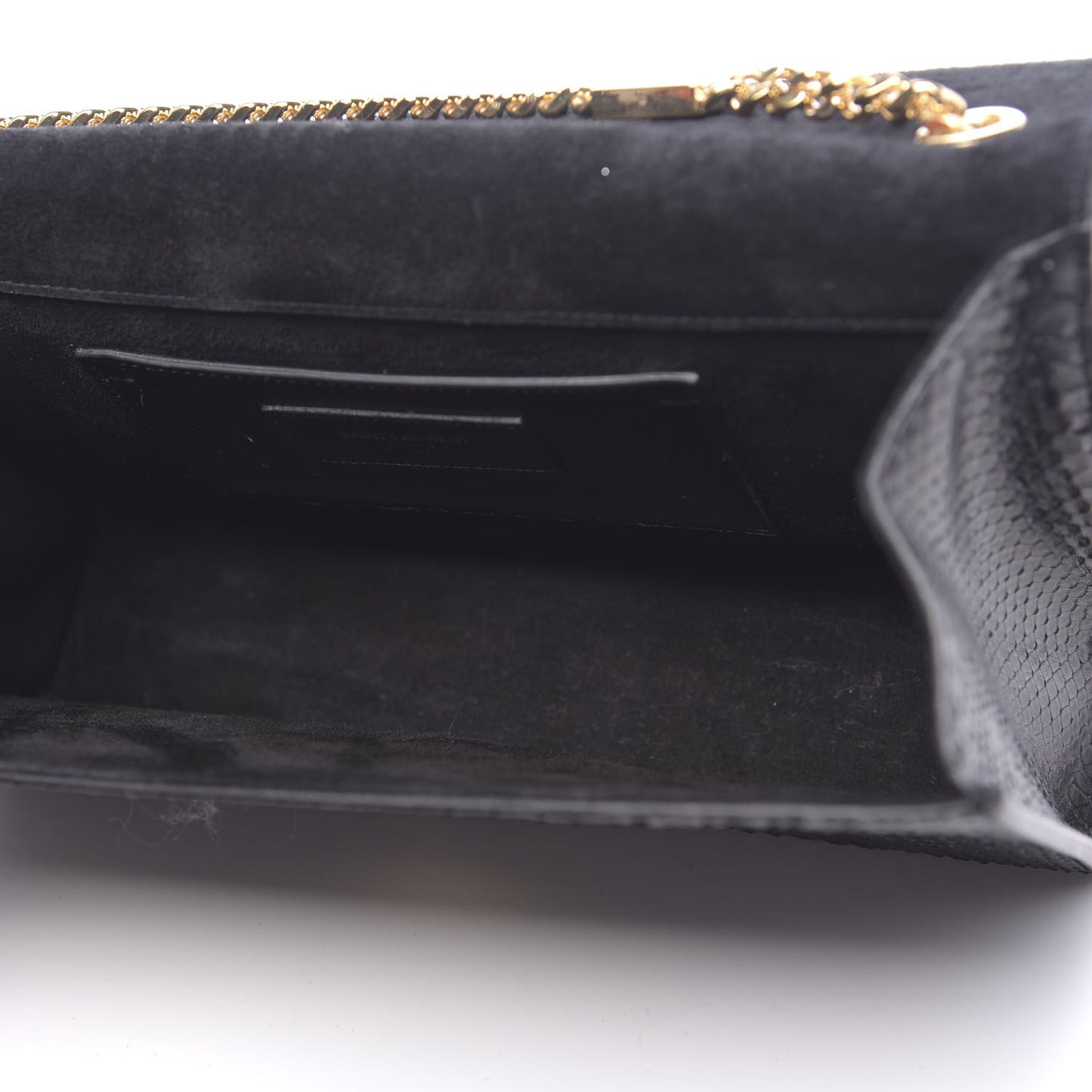 Snakeskin Medium Classic Monogram Kate Tassel Satchel Black