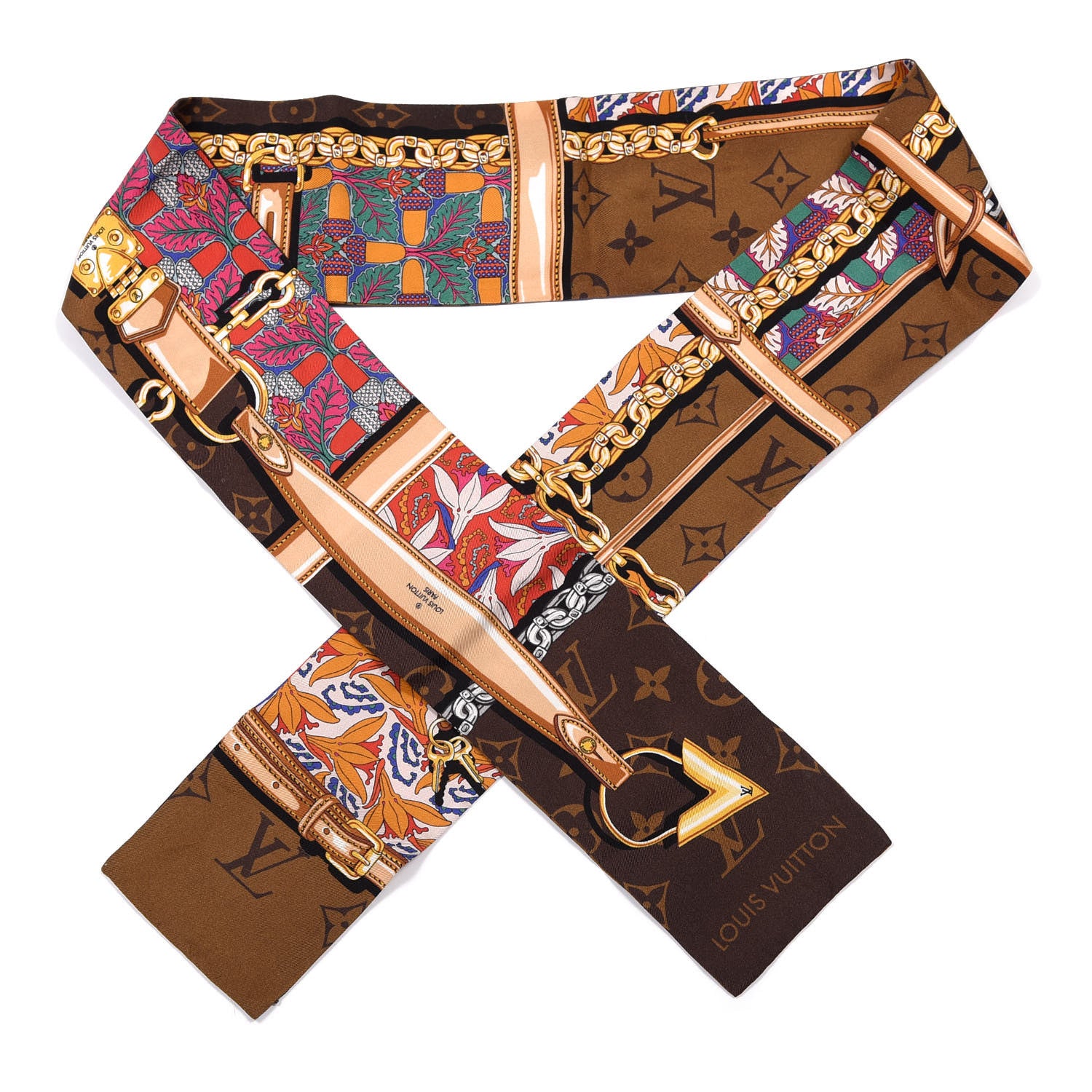 Louis Vuitton Silk Monogram Confidential Garden Bandeau Brown 1 of 5