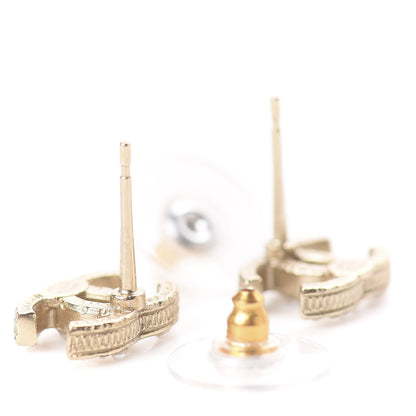 Chanel Pearl Crystal CC Earrings Gold 3 of 5