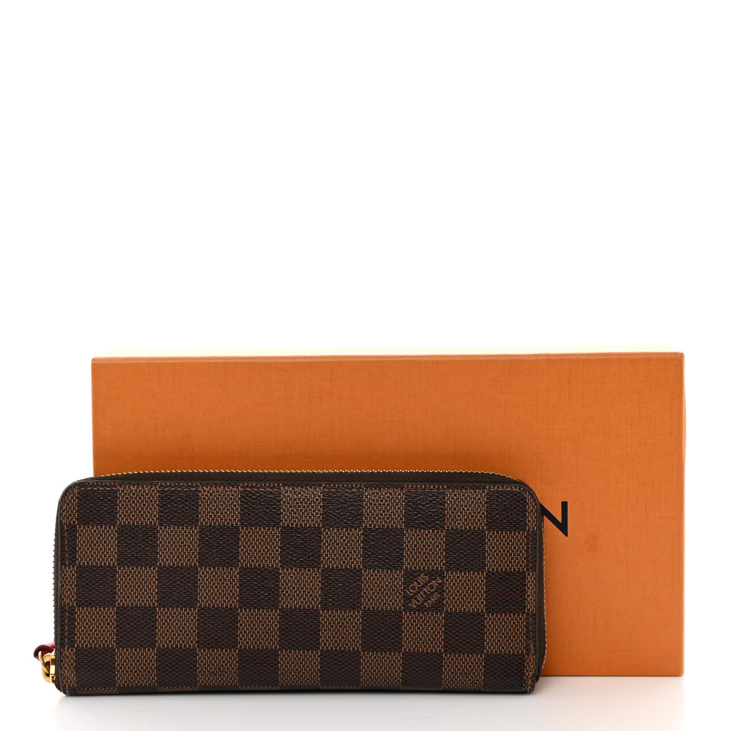 Damier Ebene Clemence Wallet Cherry