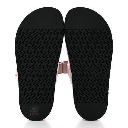 Hermes Suede Goatskin Womens Chypre Sandals 37 Rose Porcelaine 5 of 10