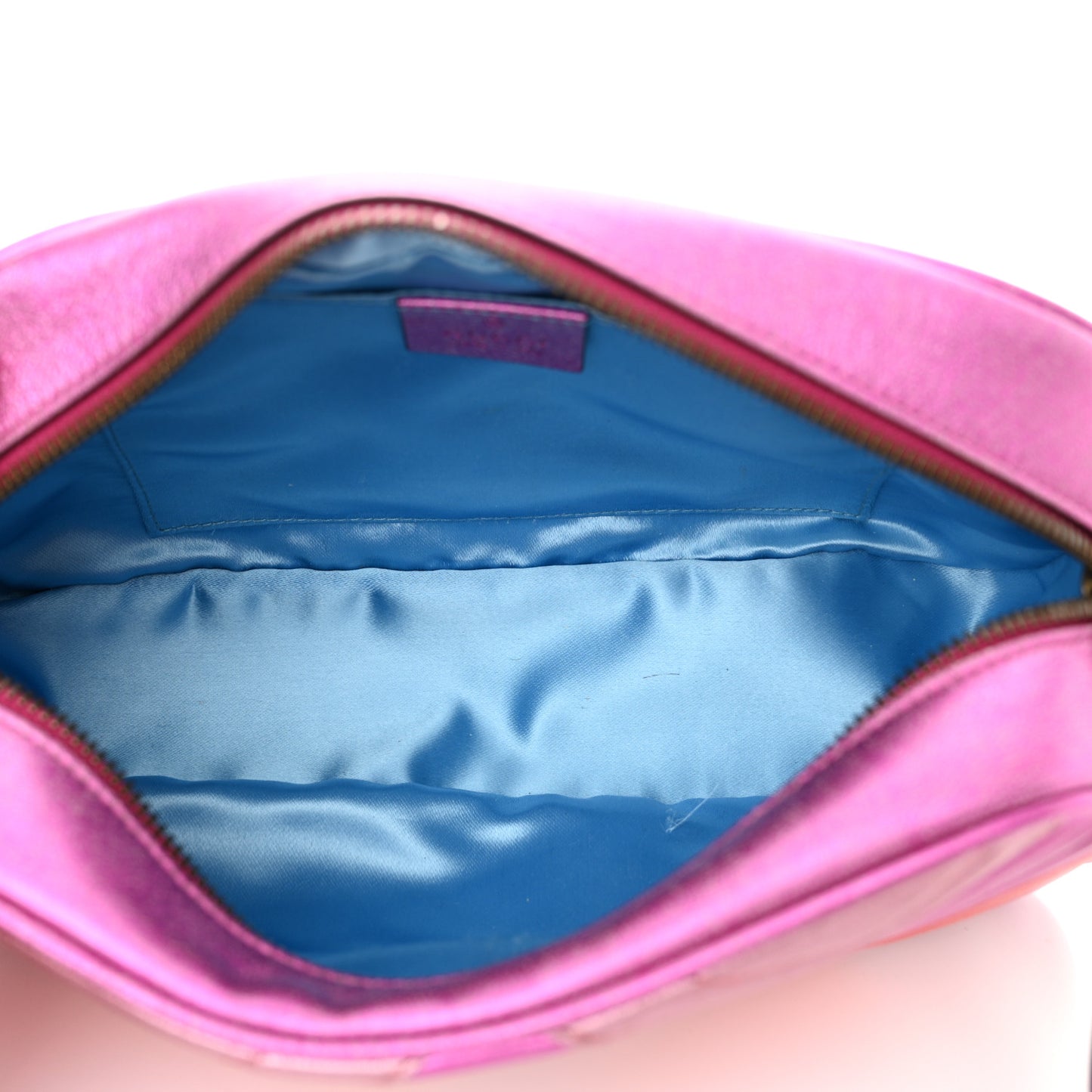 Laminated Nappa Matelasse Small GG Marmont Chain Shoulder Bag Fuxia Rosso Rosa