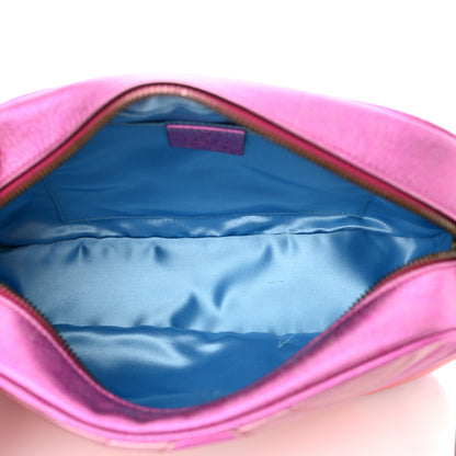 Gucci Laminated Nappa Matelasse Small GG Marmont Chain Shoulder Bag Fuxia Rosso Rosa 5 of 15