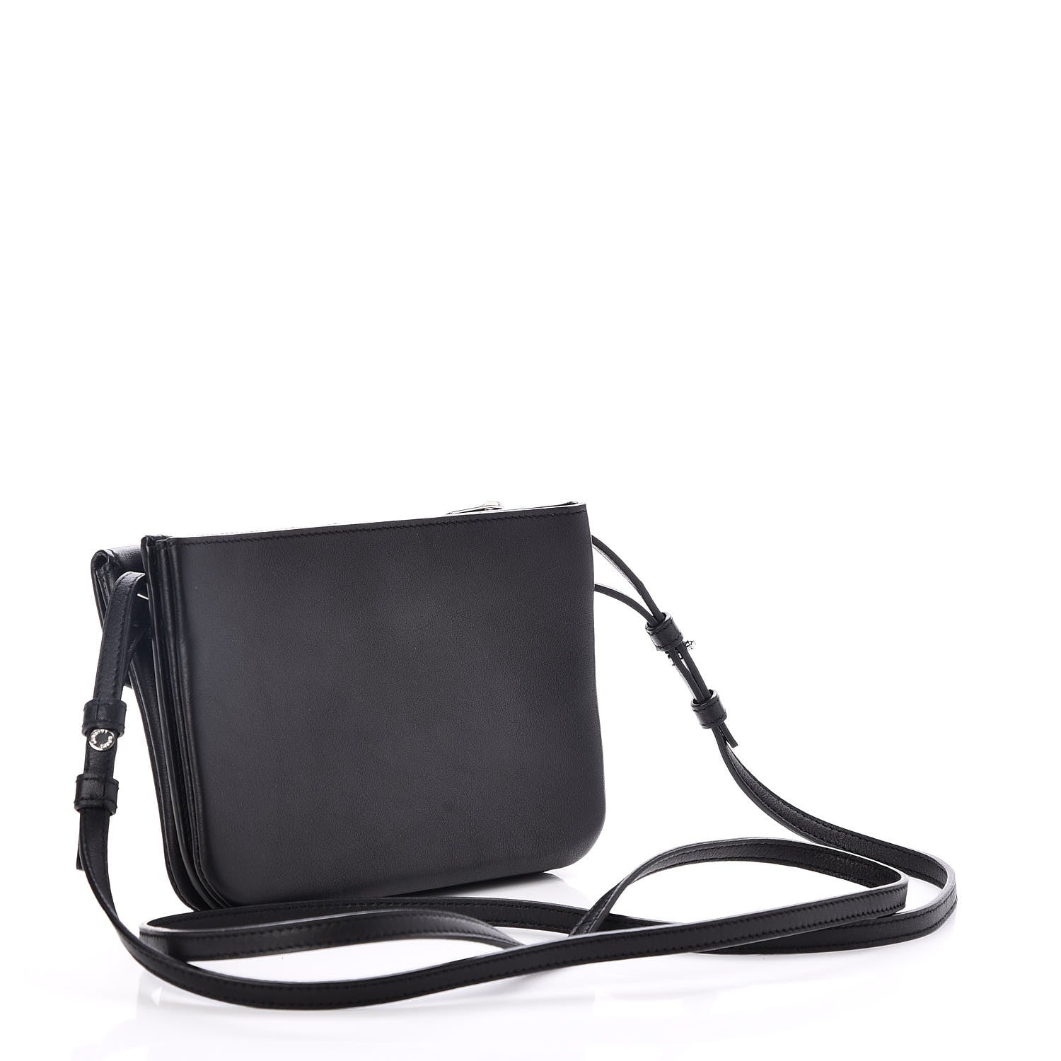 Saint Laurent Calfskin Monogram Tri Pocket Crossbody Bag Black 3 of 9