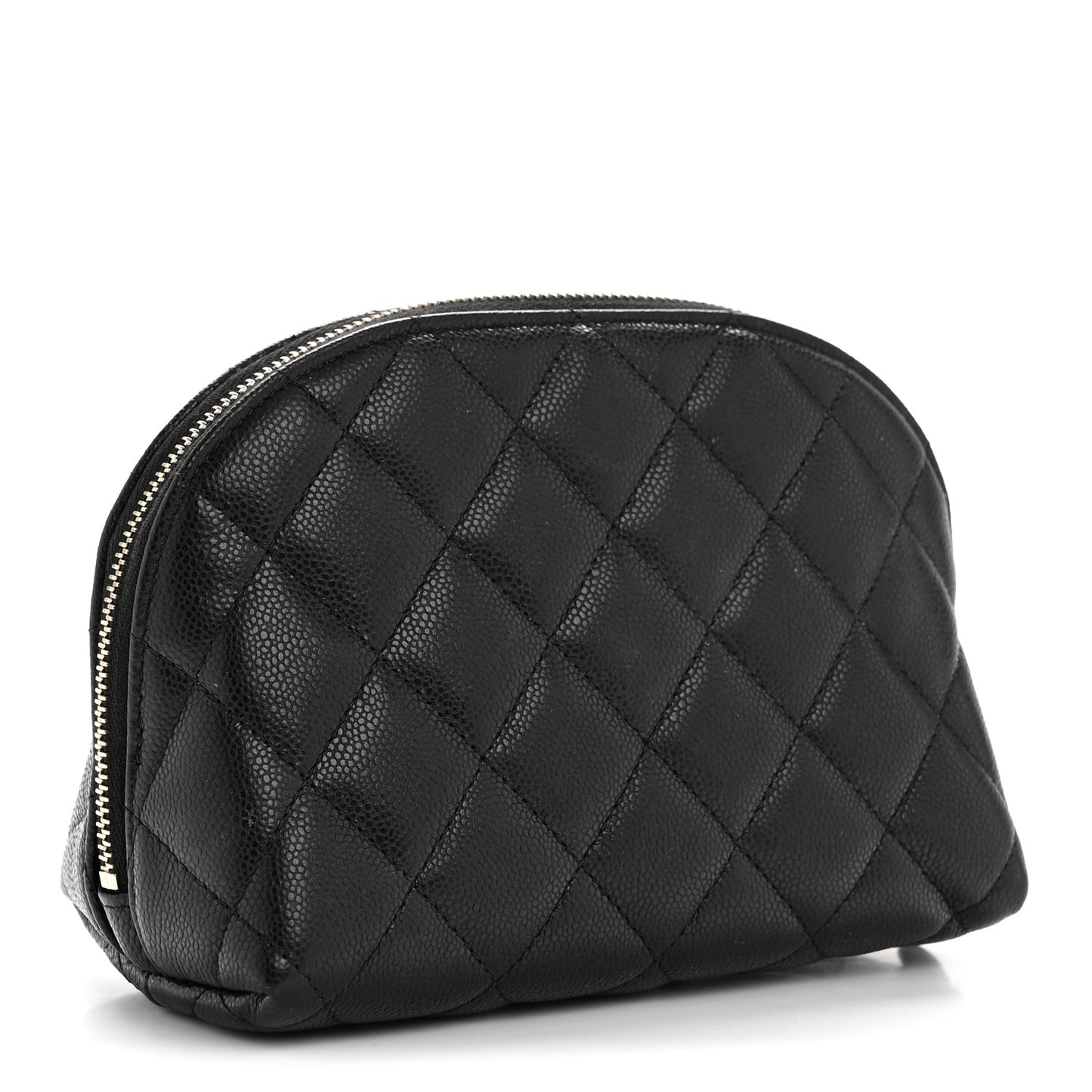 Caviar Quilted Cosmetic Case Black