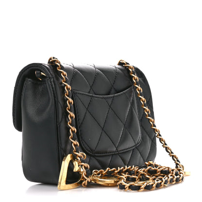 Chanel Lambskin Quilted Mini Heart Charms Flap Black 3 of 12