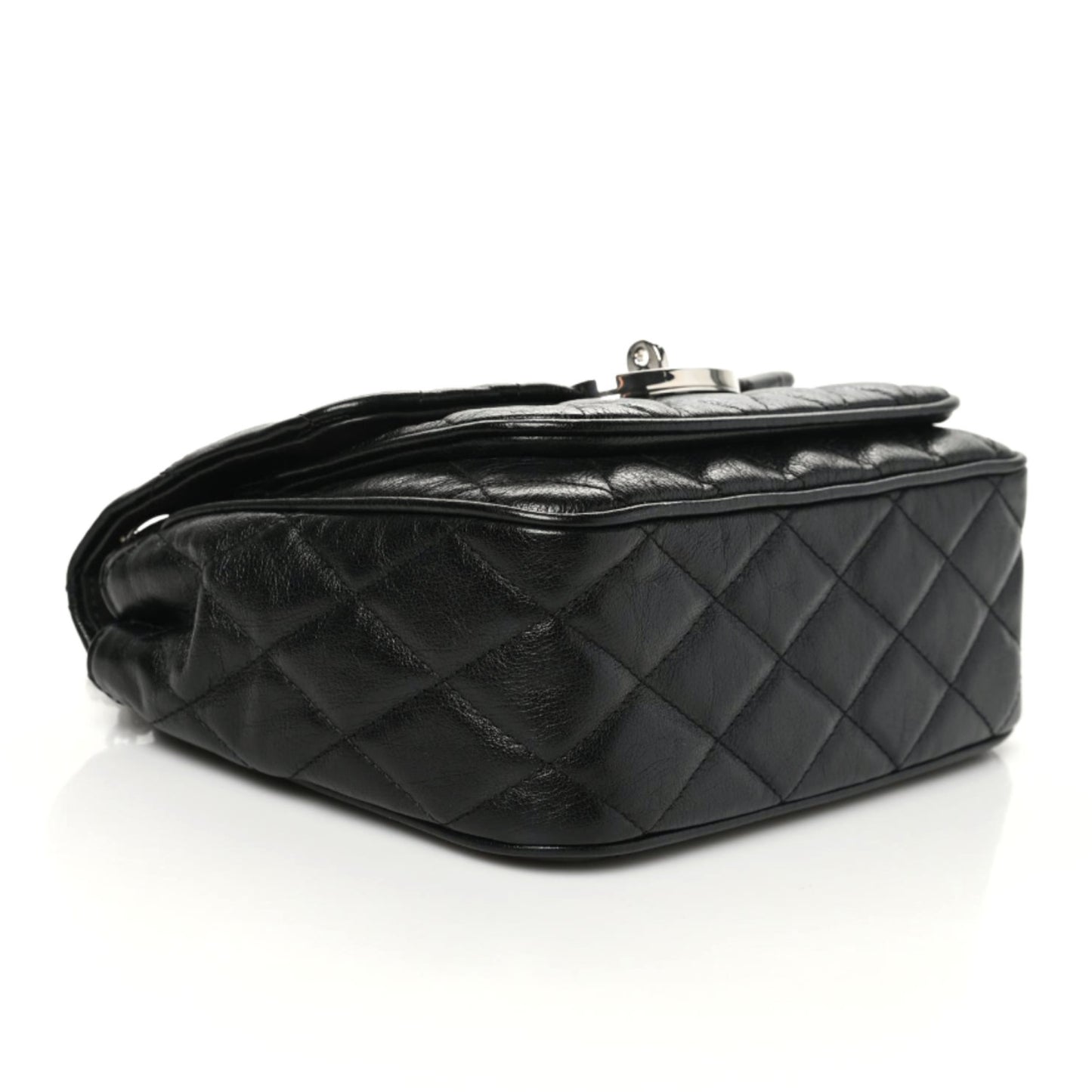 Shiny Buffalo Quilted Small Darley Shoulder Bag Black