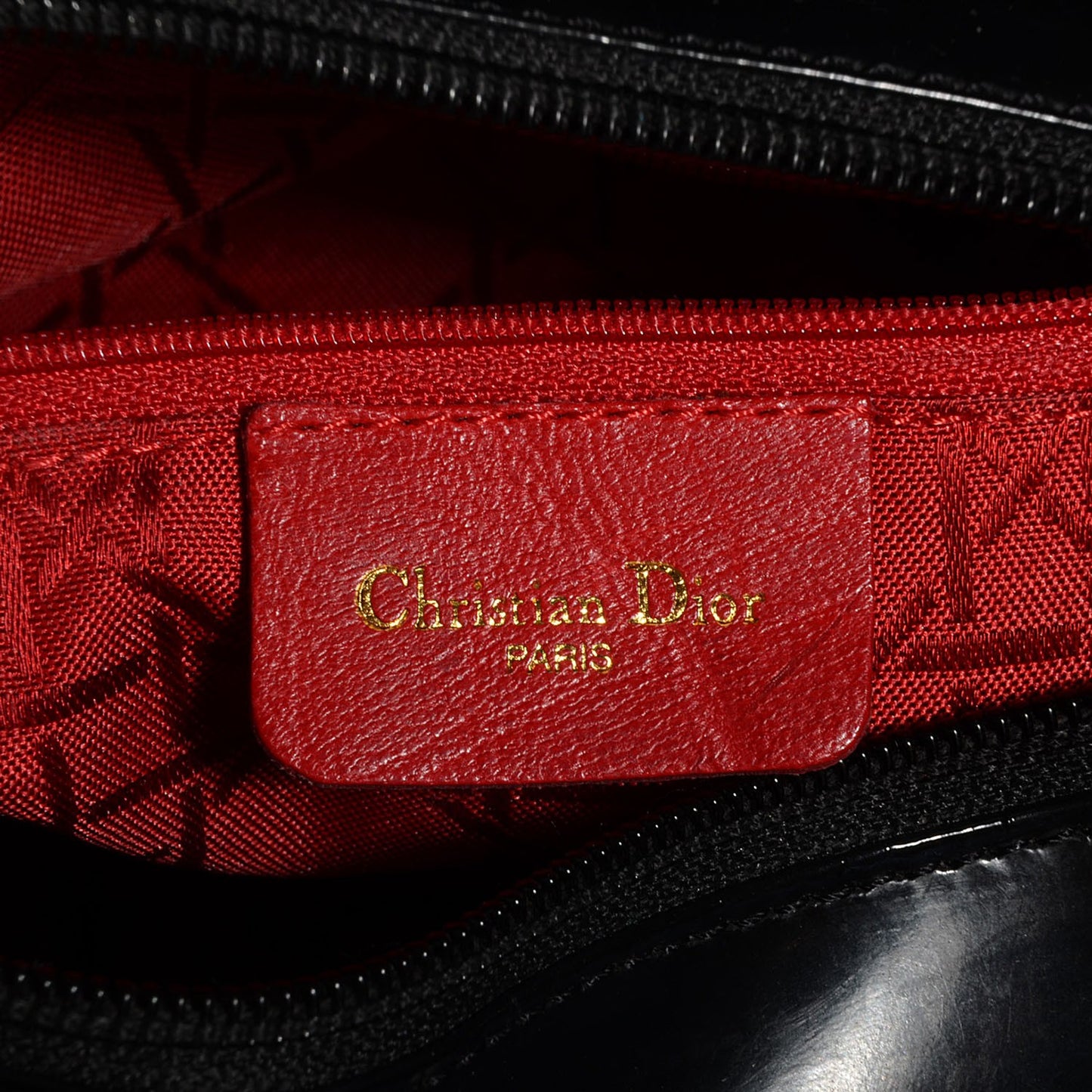 Vintage Patent Medium Lady Dior Black