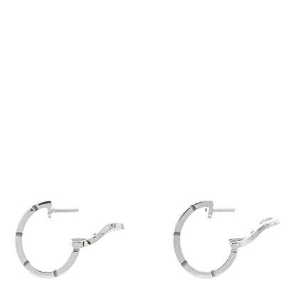 Cartier 18K White Gold Tank Francaise Hoop Earrings 3 of 5
