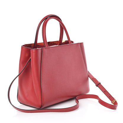 Fendi Vitello Elite Flamingo Petite 2Jours Tote Mattone 3 of 9