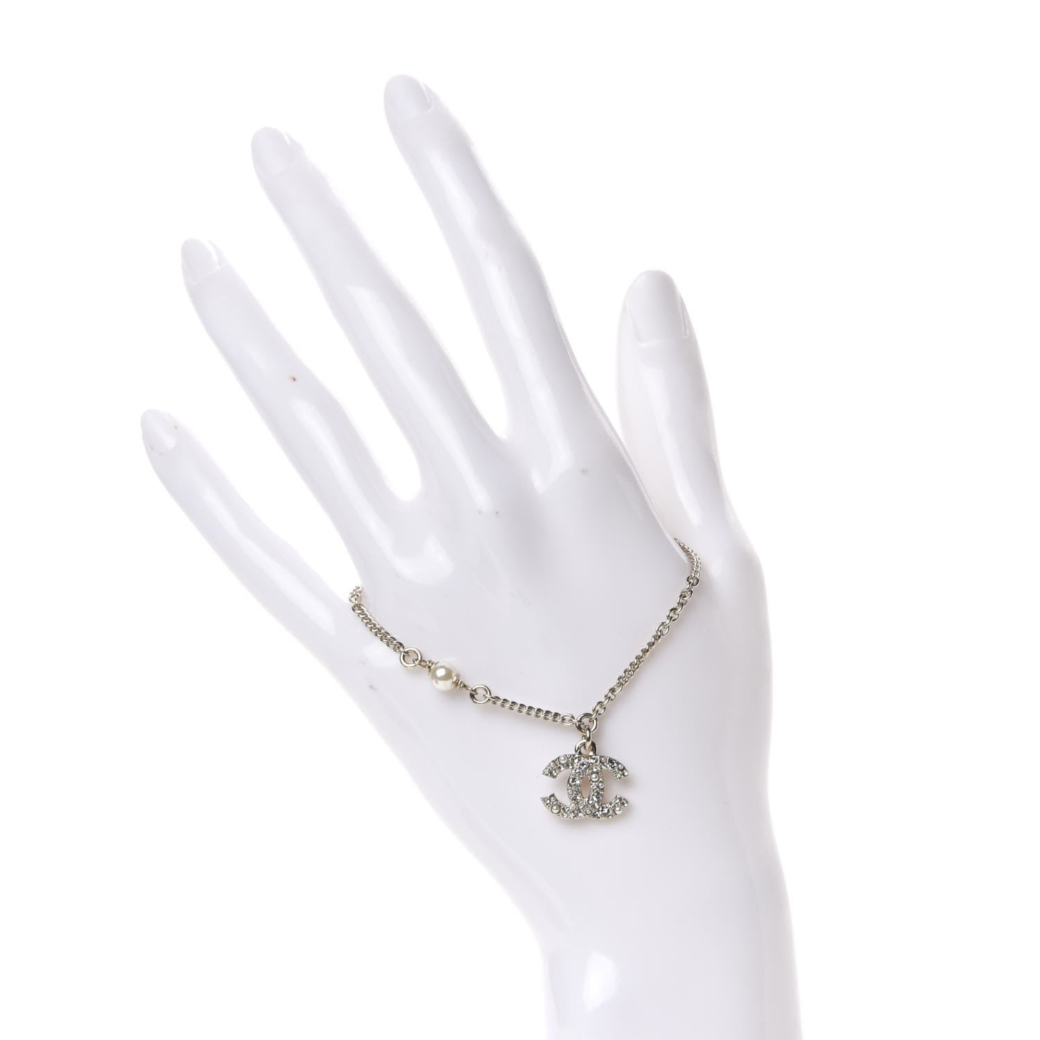 Chanel Pearl Crystal CC Bracelet Gold 2 of 5