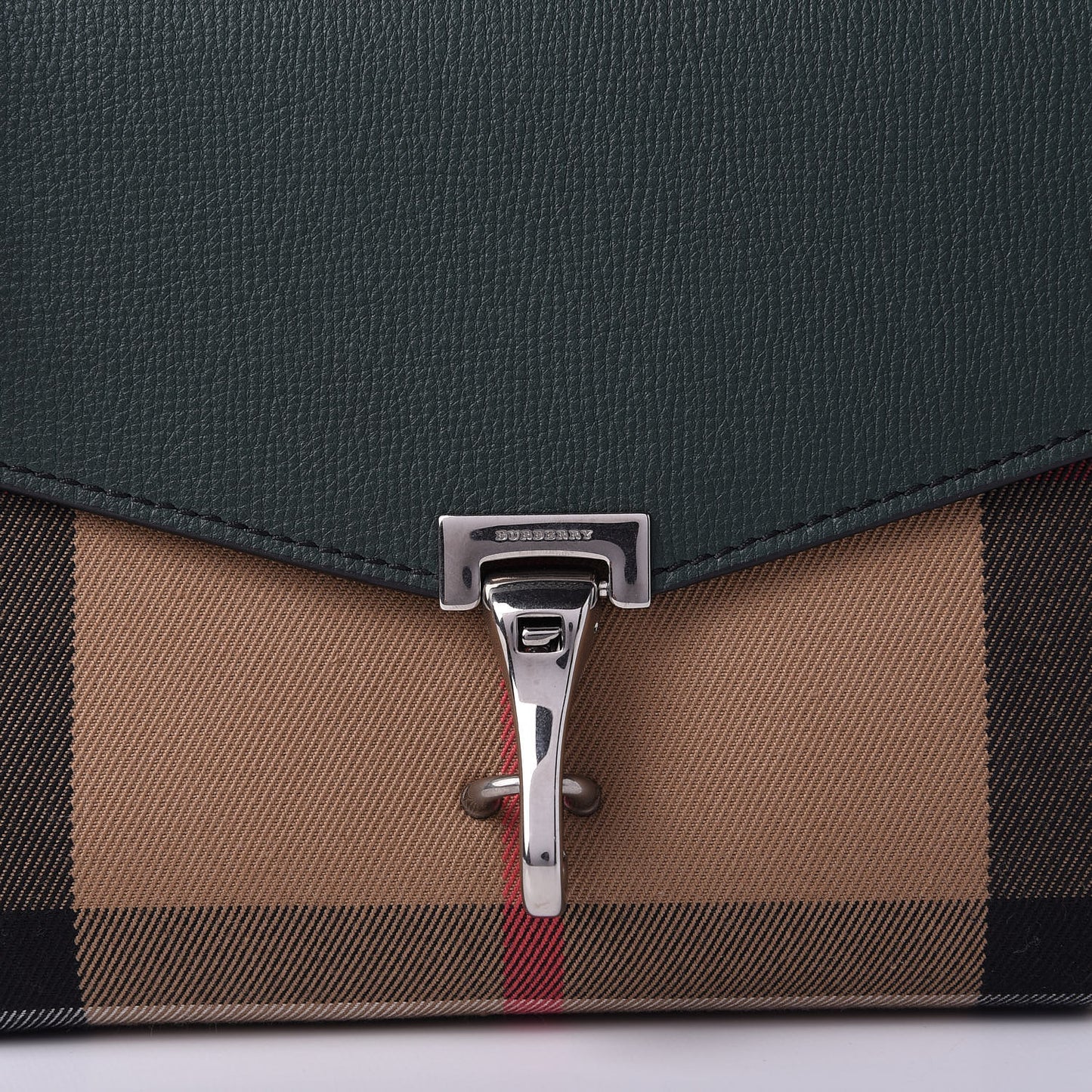 Derby Calfskin House Check Small Macken Crossbody Bag Dark Bottle Green
