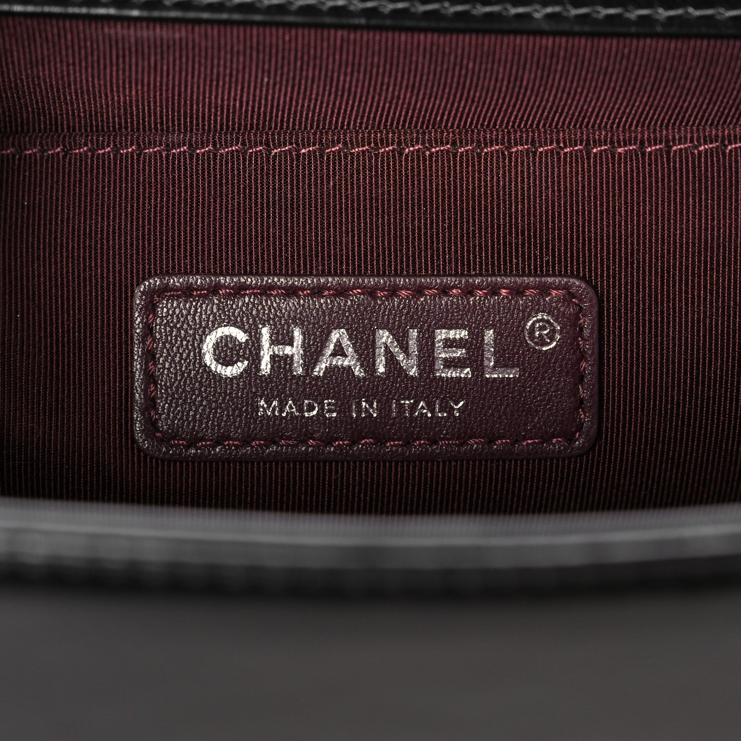 Glazed Calfskin Quilted Medium Boy Chained Flap Black