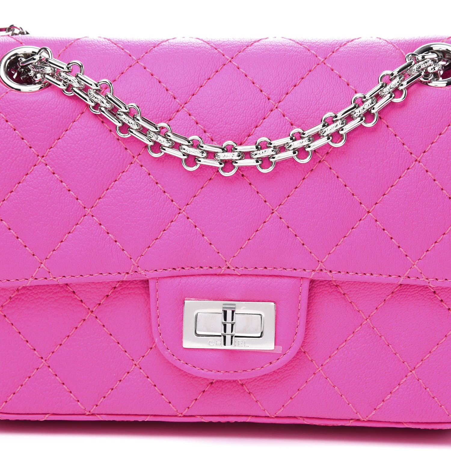 Chanel Goatskin Quilted 2.55 Reissue Mini Flap Fluorescent Pink 10 of 11