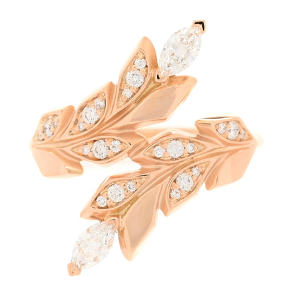 Tiffany 18K Rose Gold Diamond Victoria Vine Bypass Ring 54 7 1 of 6