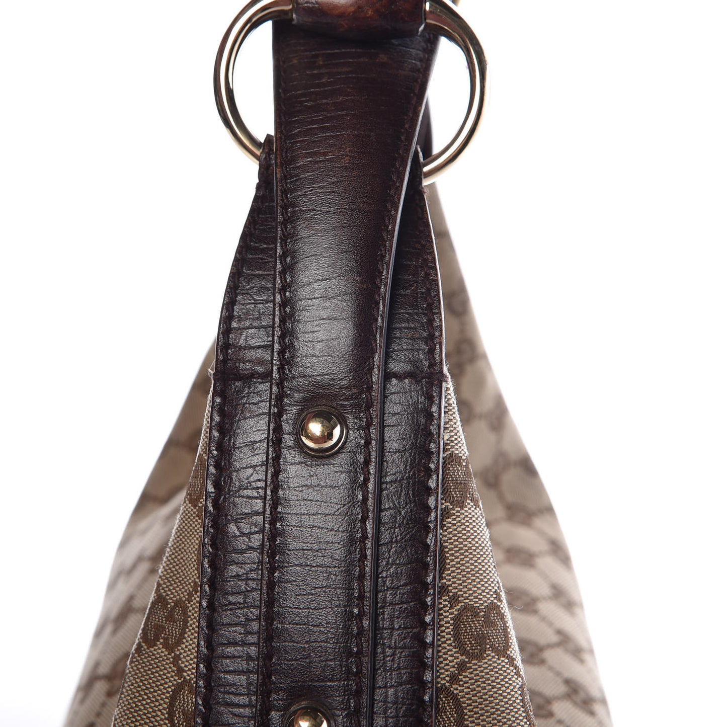 Monogram Medium Horsebit Chain Hobo Dark Brown
