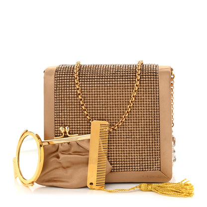 Judith Leiber Crystal Satin Clutch Gold 3 of 11