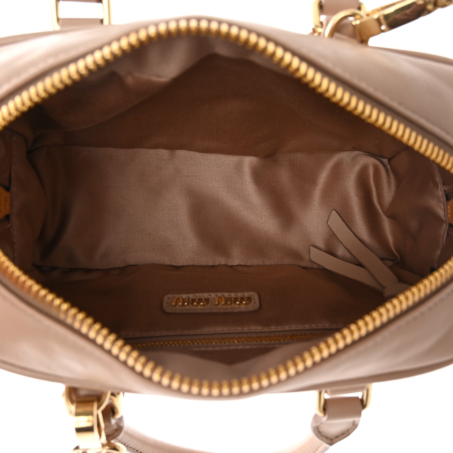 Miu Miu Calfskin Regular Arcadie Top Handle Bag Cameo 1612708