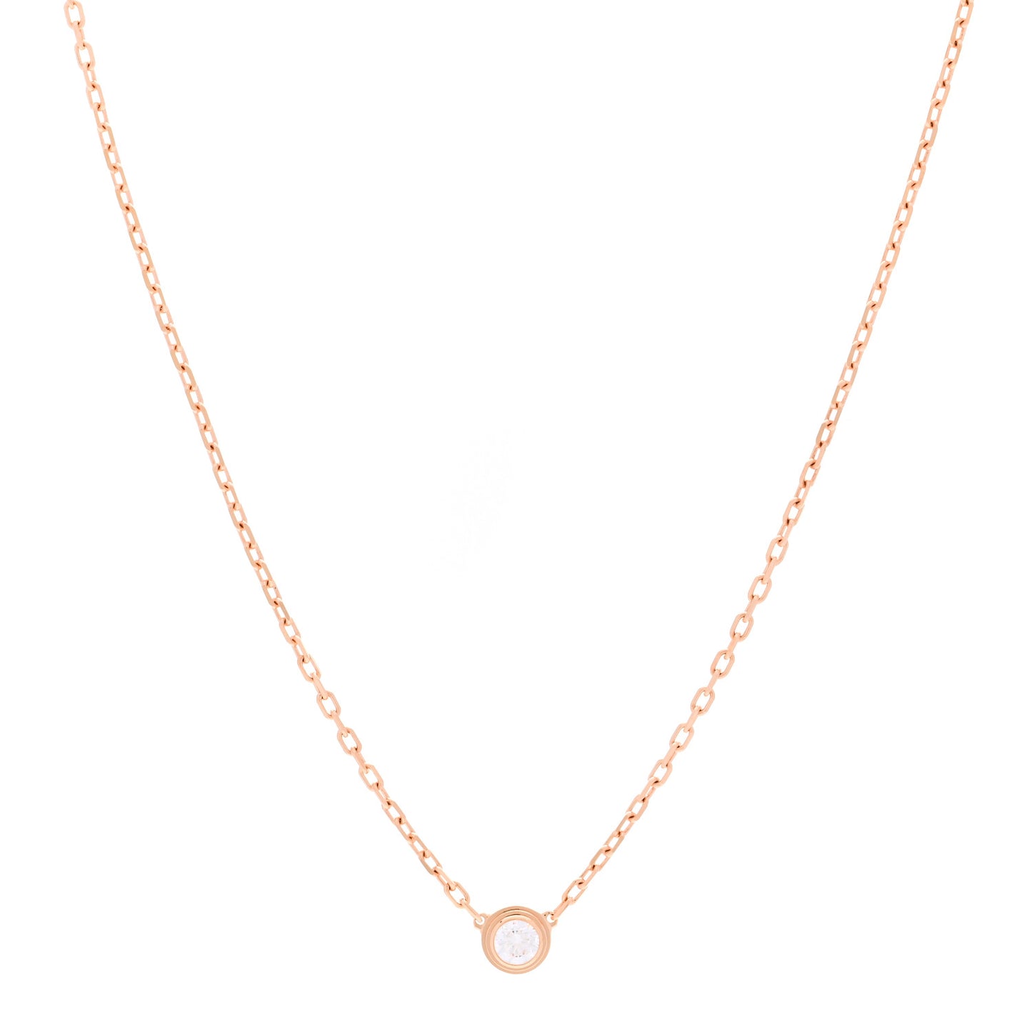 18K Pink Gold Diamond SM D'Amour Pendant Necklace