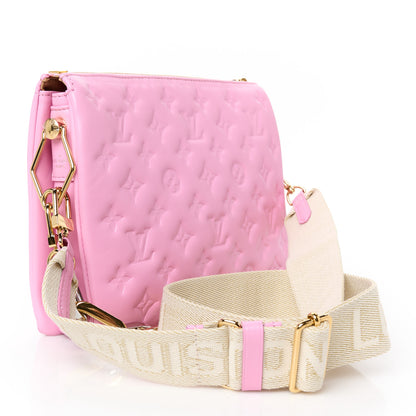 Louis Vuitton Lambskin Embossed Monogram Coussin PM Rose Bonbon 3 of 12