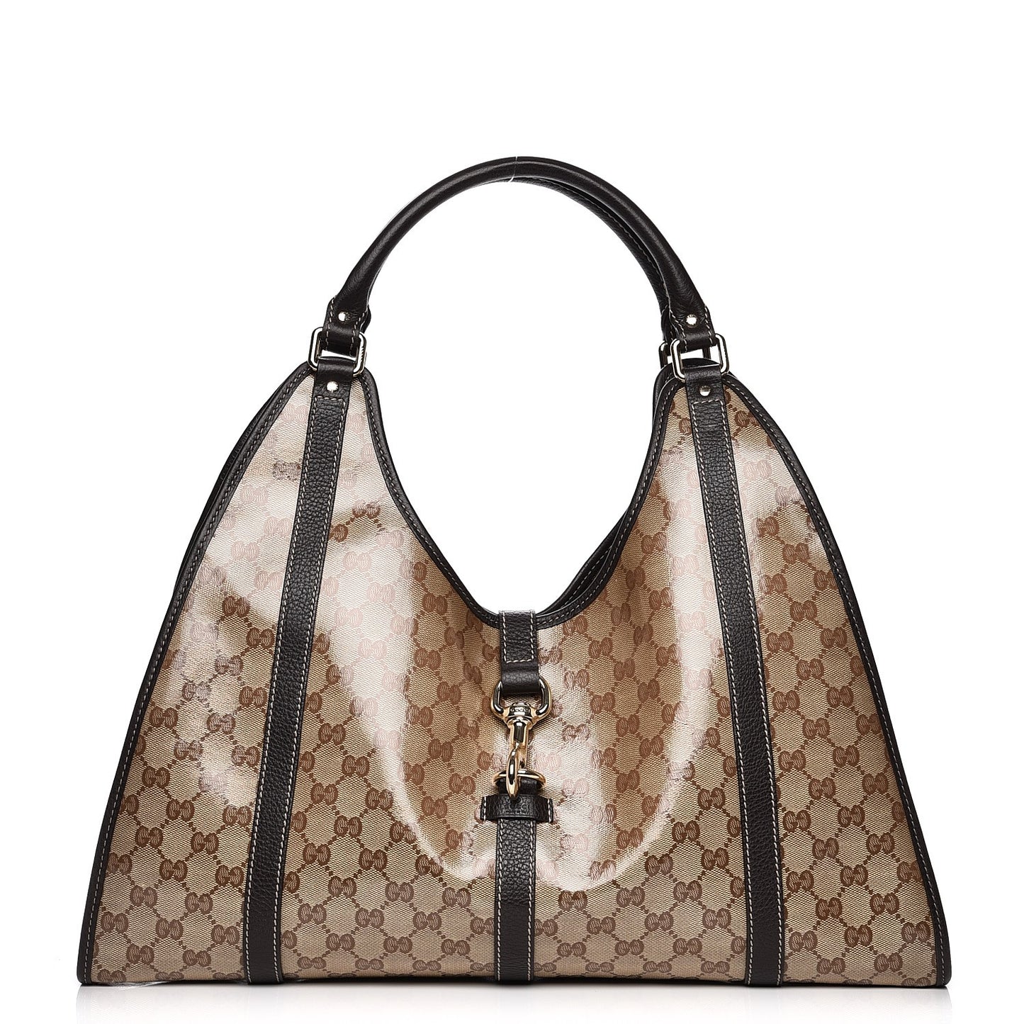 Crystal Monogram Dollar Calfskin Medium Joy Shoulder Bag Beige Ebony Testa Di Moro