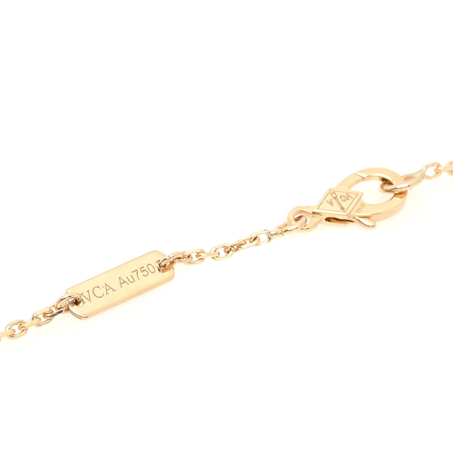 18K Yellow Gold Mother of Pearl Vintage Alhambra Pendant Necklace