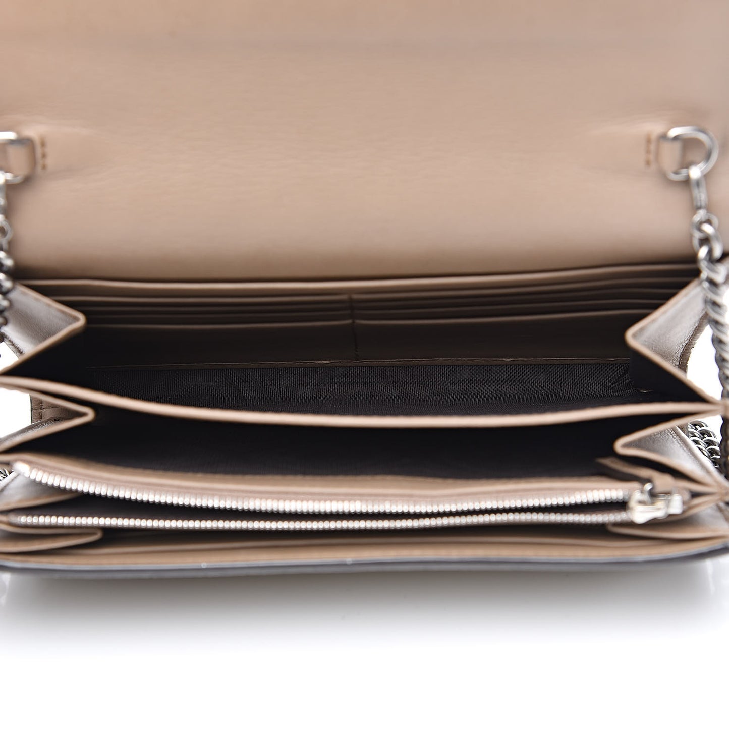 GG Supreme Monogram Mini Dionysus Chain Wallet Beige Taupe