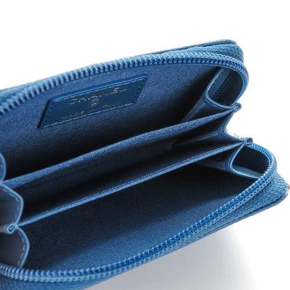 Chanel Caviar Timeless CC Zip Around Coin Purse Blue 5 of 7