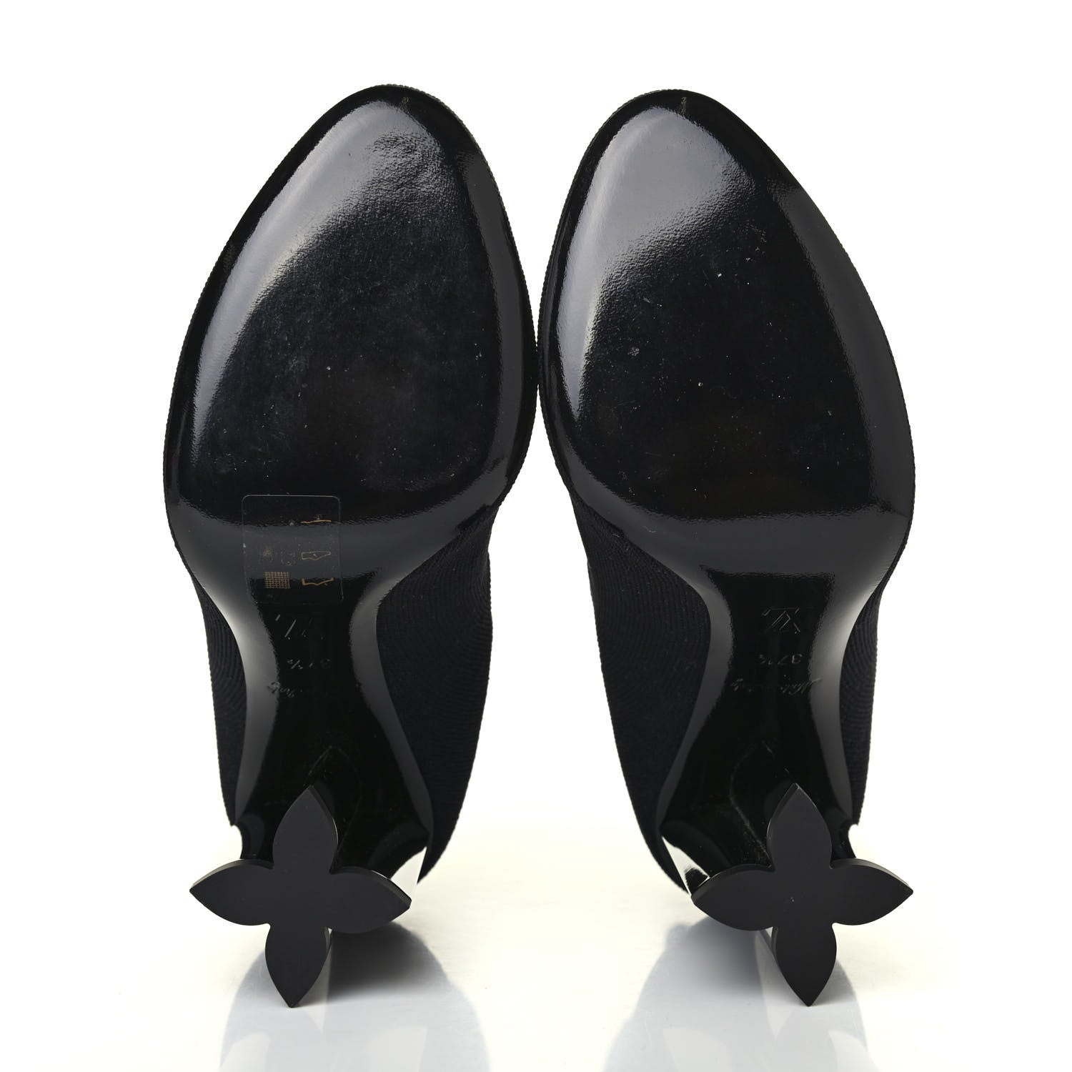 Louis Vuitton Stretch Fabric LV Black Heart Sock Ankle Boots 37.5 Black 4 of 4