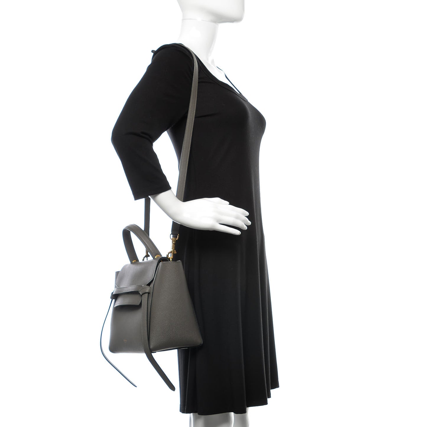 Baby Grained Calfskin Micro Belt Bag Grey