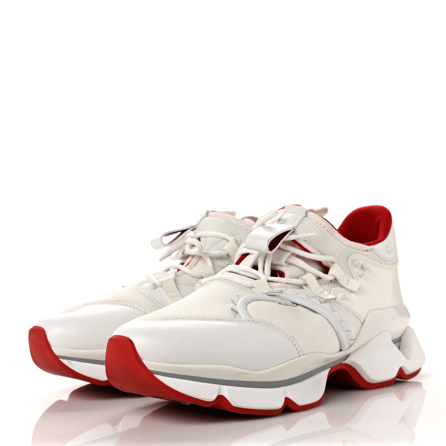 Calfskin Donna Red Runner Sneaker 43 White